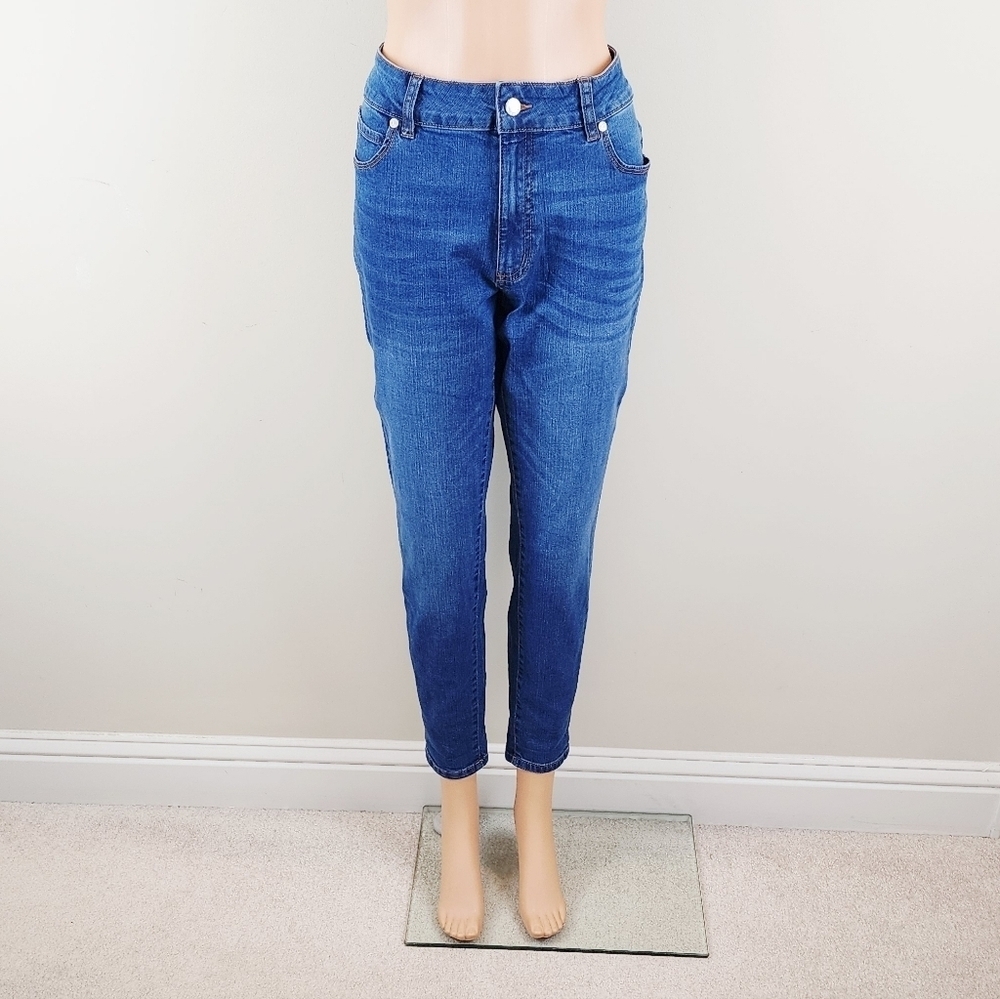 Tahari Jamie Blue Roll Cuff Skinny Jeans Pants